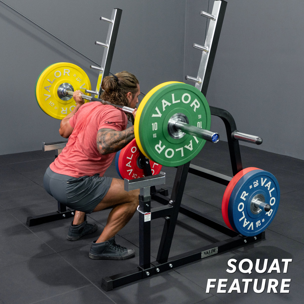 Squat - Bench Press Combo Rack w/ Plate Storage