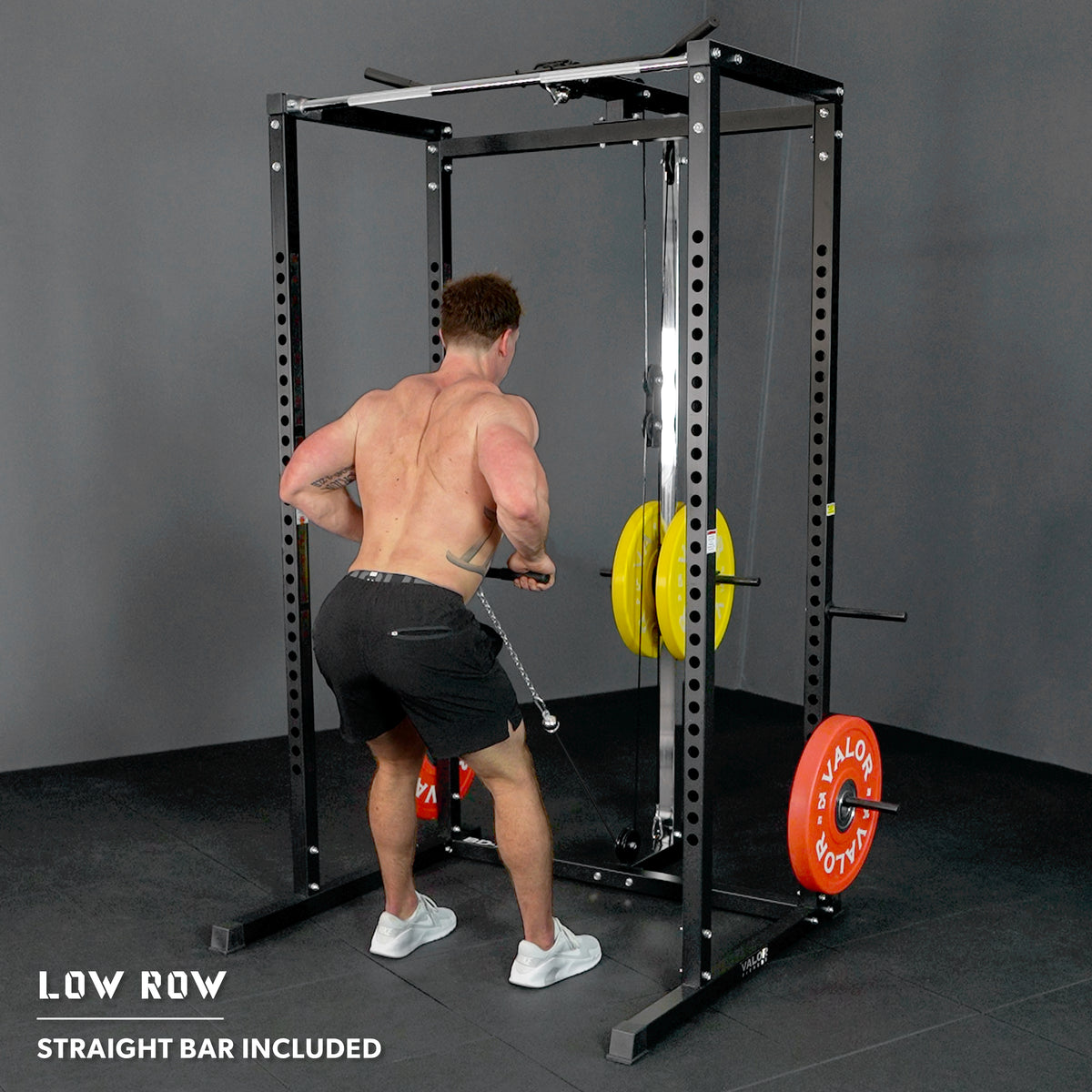 Compact 2x2 Power Rack w/ Lat Pull Station