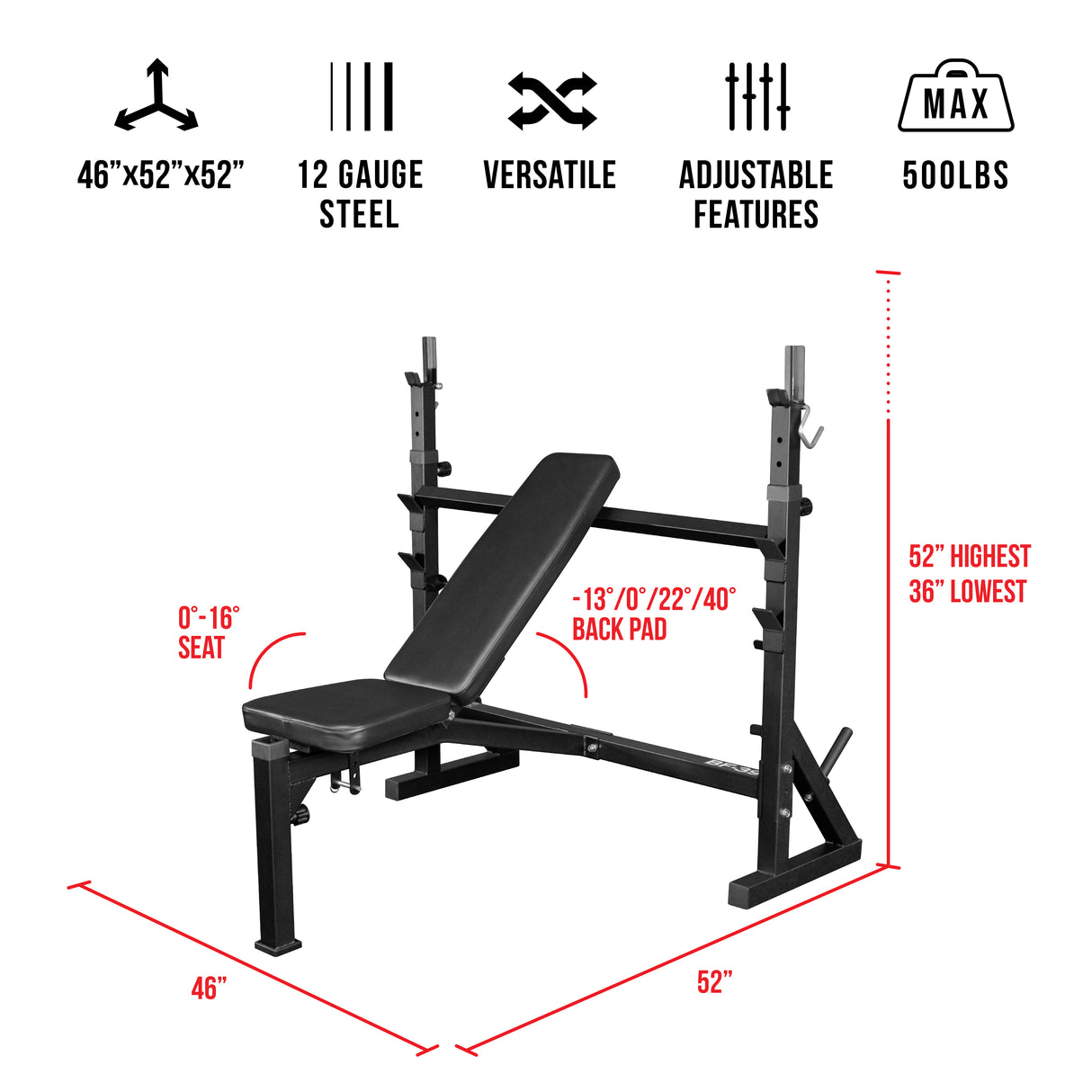 Adjustable FID Bench Press Rack