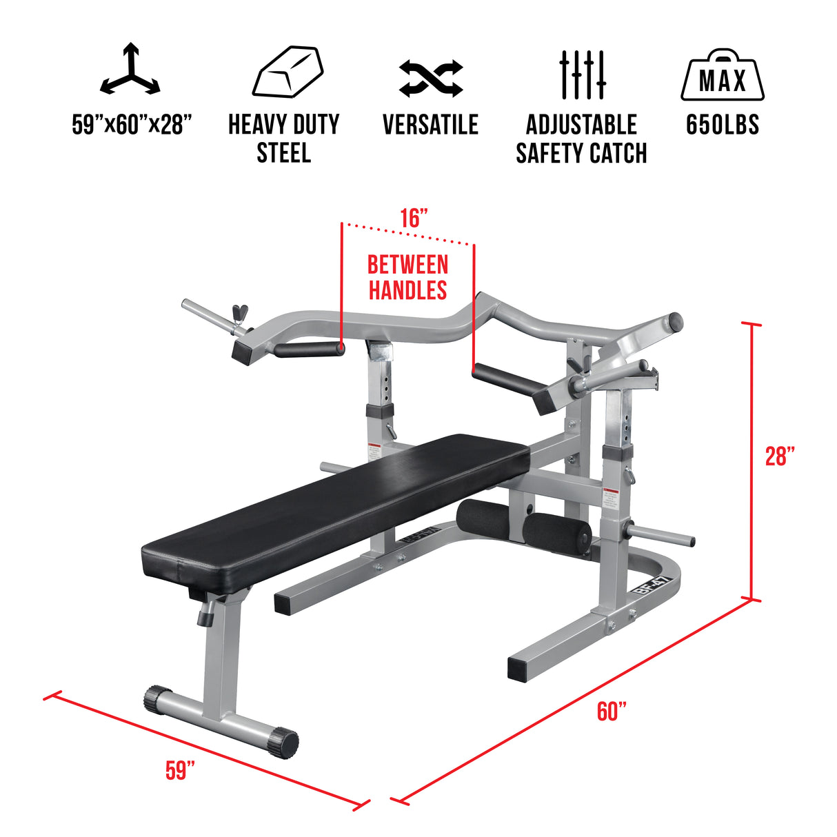 Flat - Incline Bench Press Machine w/ Converging Arms