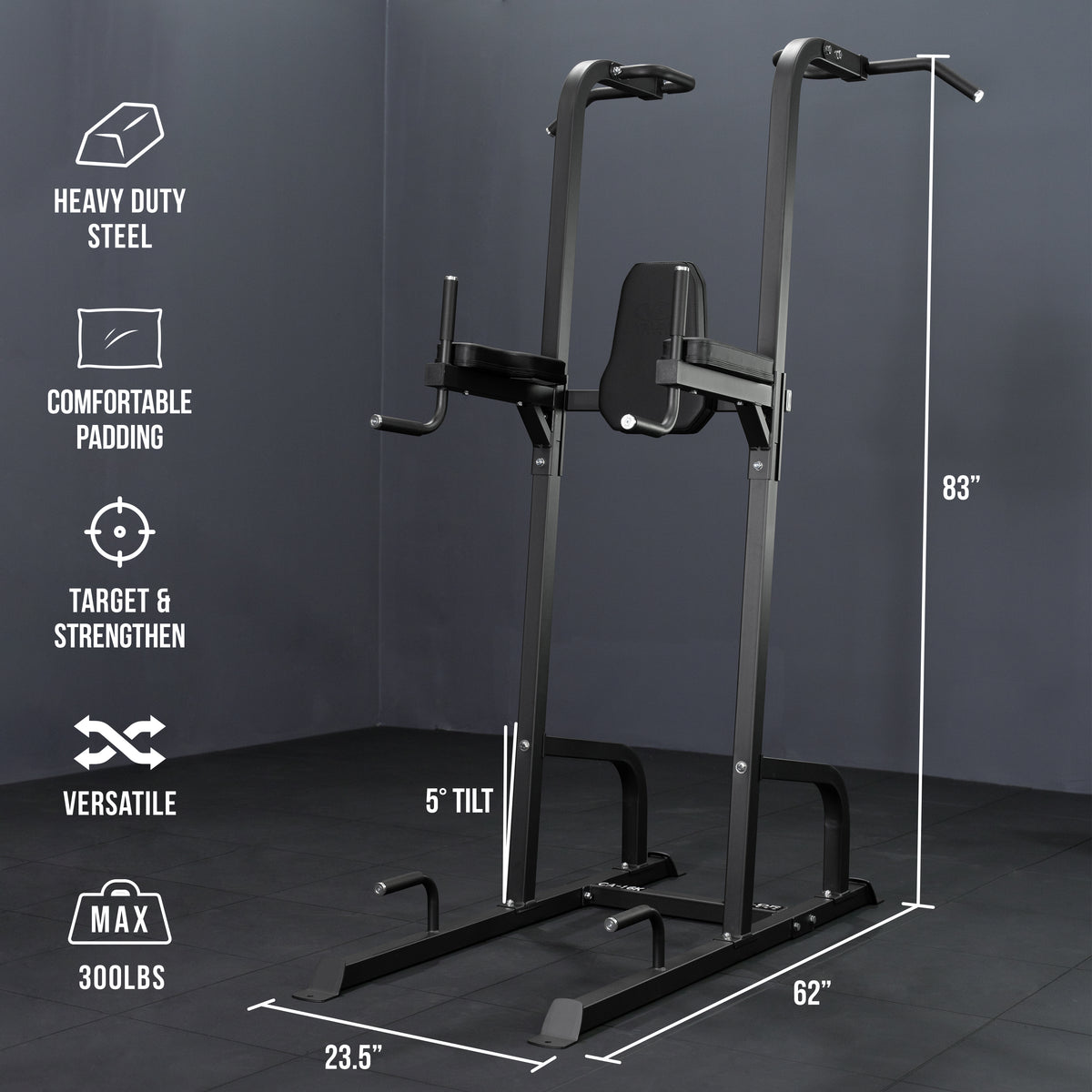 Power Tower Leg Raise Machine