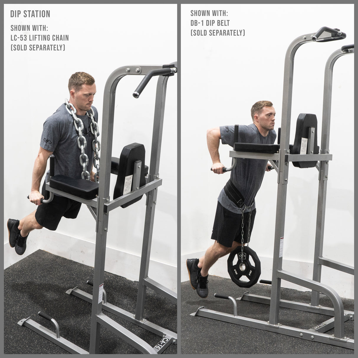Power Tower Leg Raise Machine
