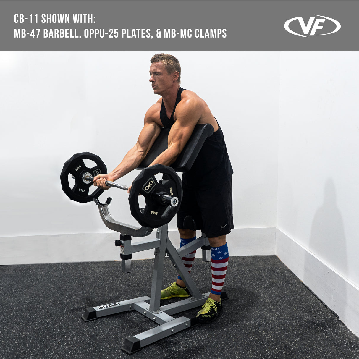 Adjustable Preacher Curl Bench w/ Pivoting Arm Pad