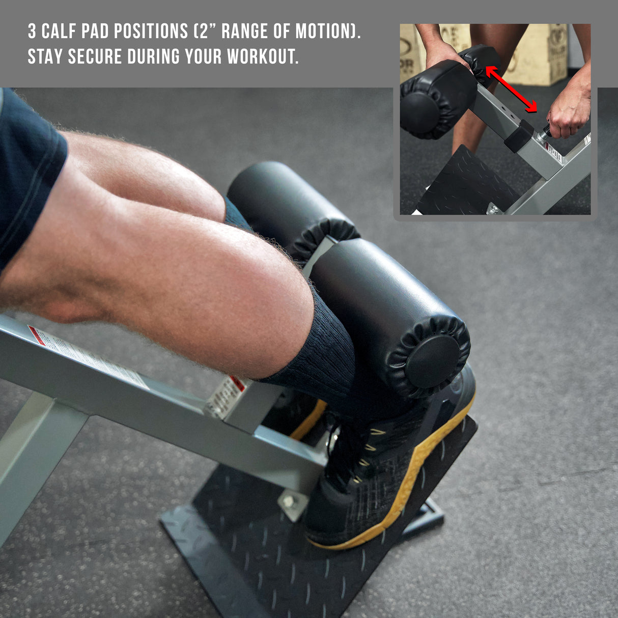 Calf pads, Adjustable Back Extension Machine
