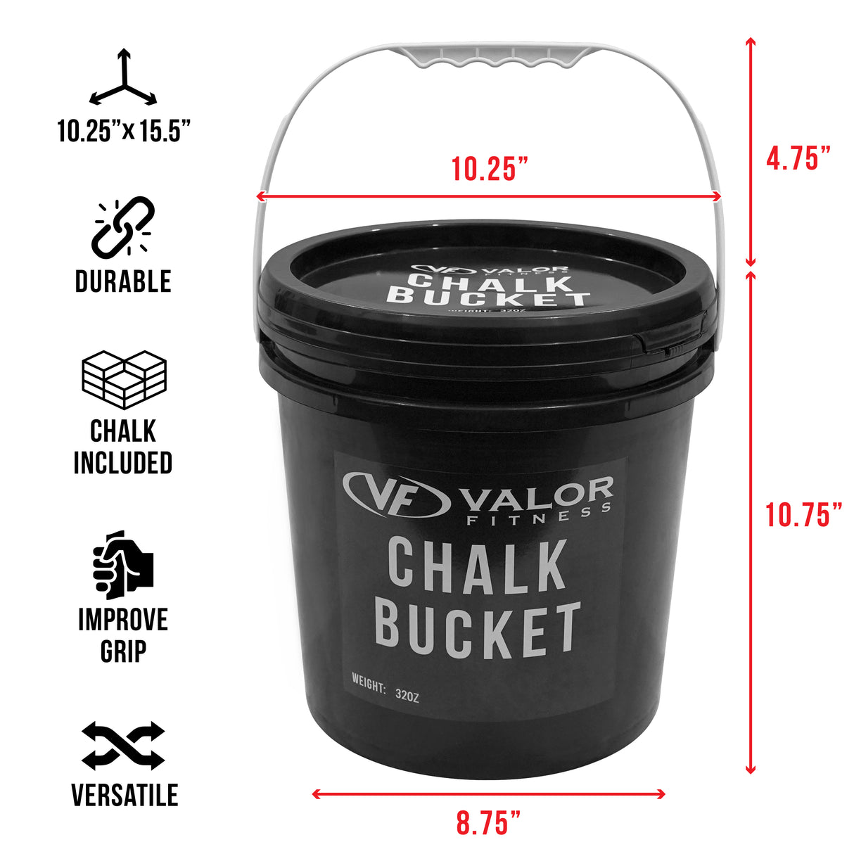 Gym Chalk Bucket w/ 16 Blocks