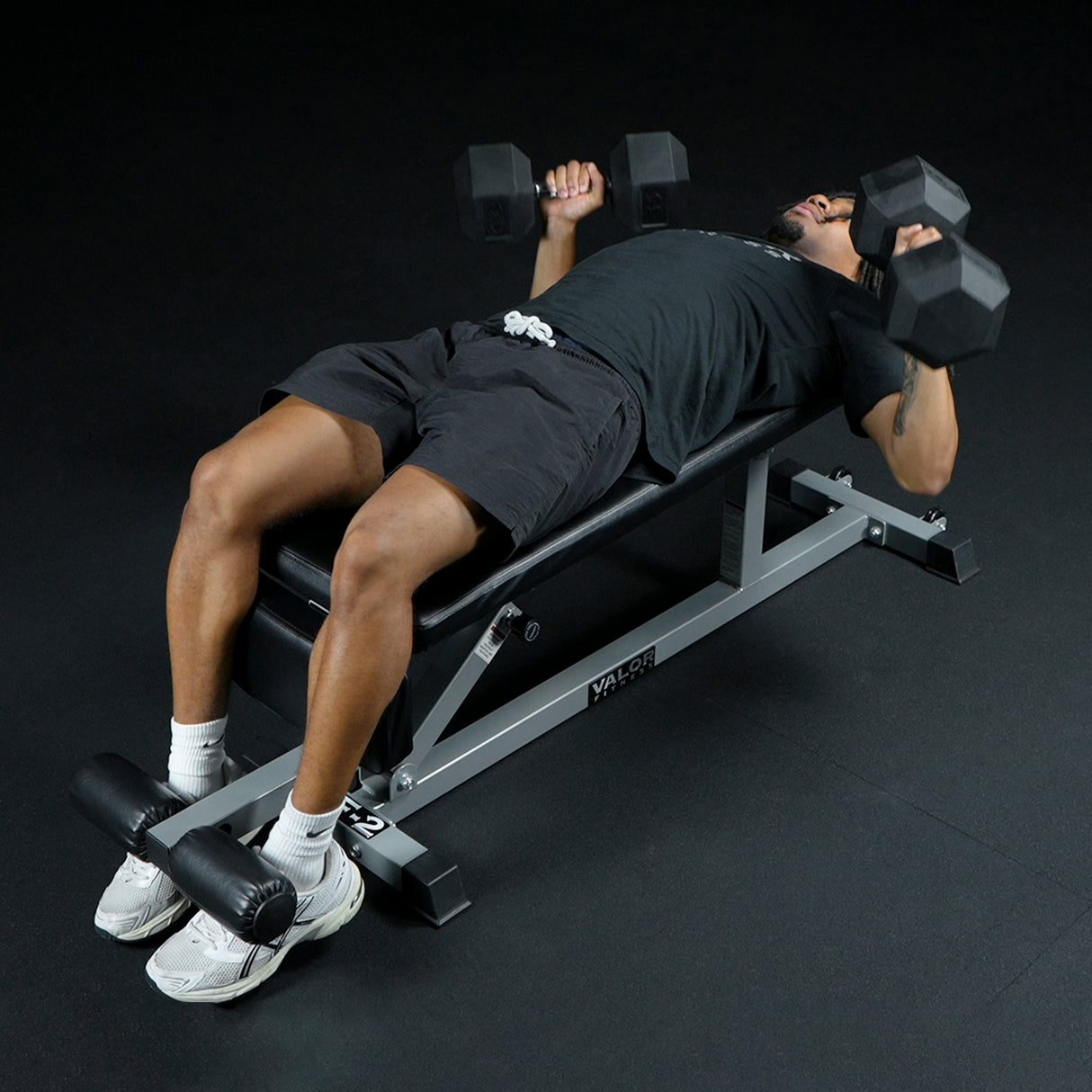 Using the decline flat bench for dumbbell bench presses