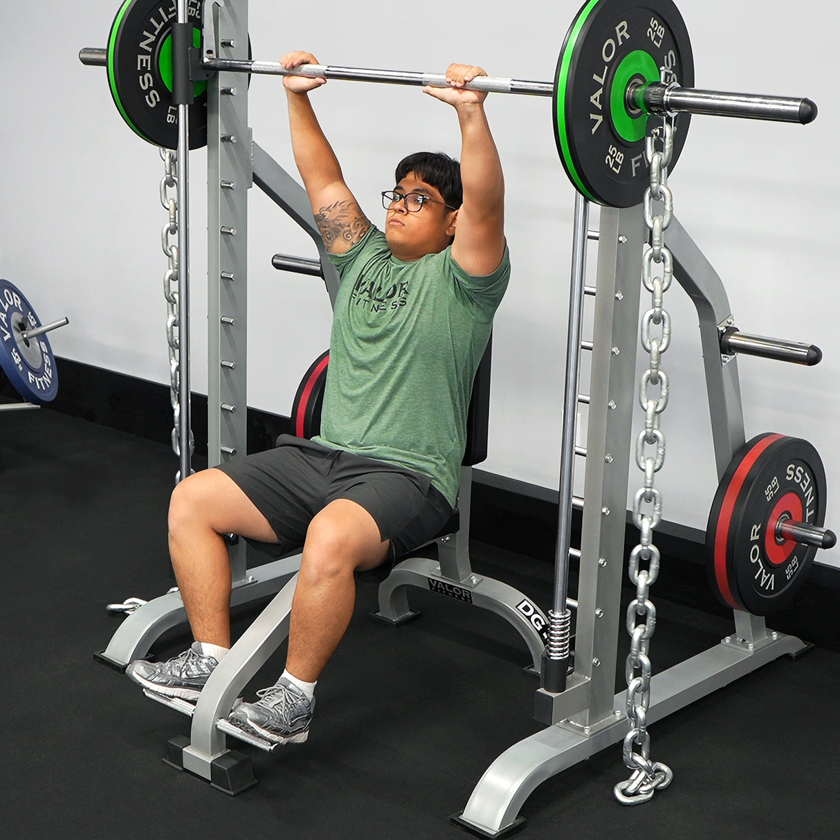 Using an upright bench for overhead presses on a smith machine