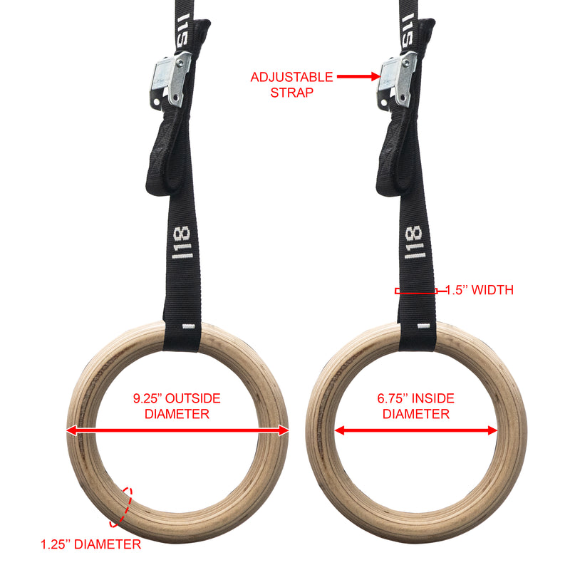 Load image into Gallery viewer, Wooden Gymnastic Rings
