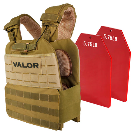 tan 14 lb weight vest plates