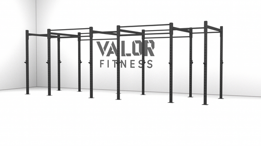 custom commercial gym rig with bench press and squat stand stations large free standing rig