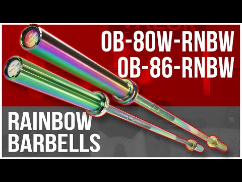 Load and play video in Gallery viewer, Rainbow Coated Needle Bearing Barbell 86&quot; 28mm
