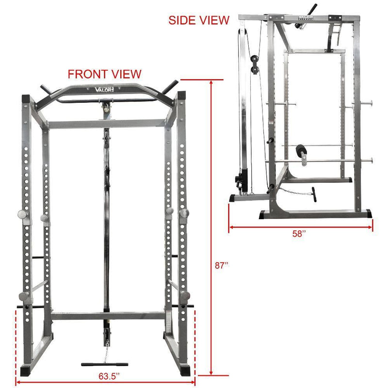 Load image into Gallery viewer, Valor Fitness BD-11BL, Power Rack with Lat Pull Attachment
