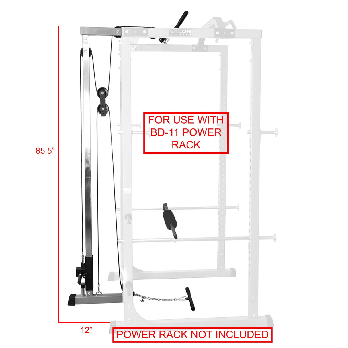 Valor Fitness BD-11L, Lat Pull Attachment for BD-11 Rack