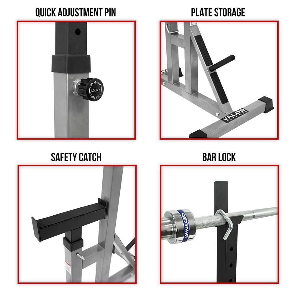 Valor Fitness BD-2, Bench Press Stands