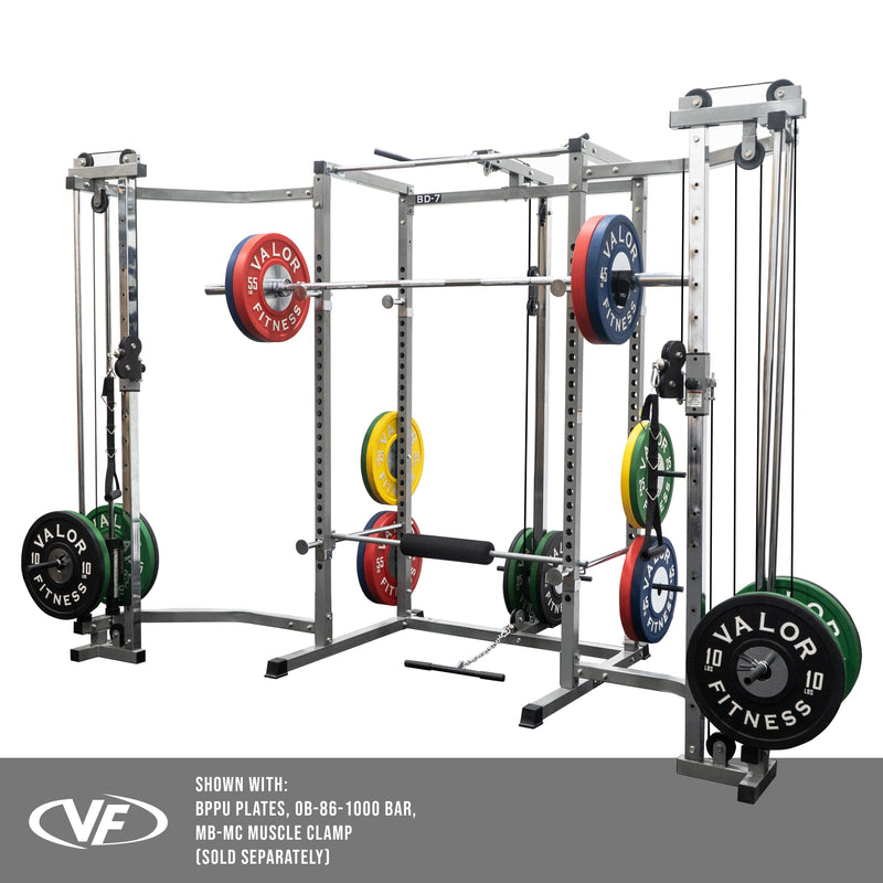 Load image into Gallery viewer, BD-7BCC, Power Rack with Lat Pull &amp; Cable Crossover Attachments
