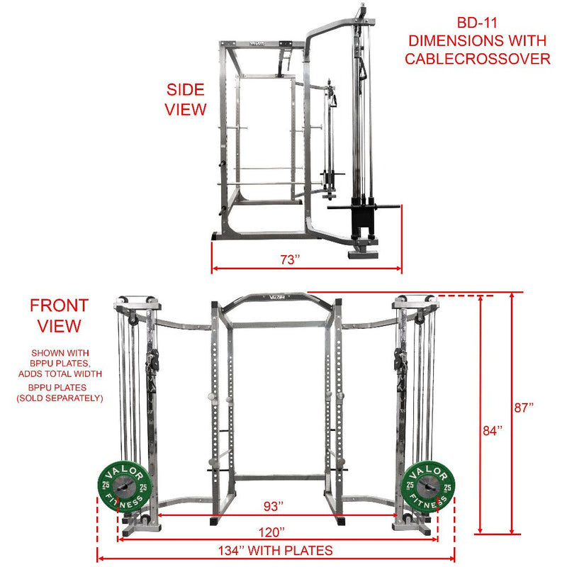 Load image into Gallery viewer, Valor Fitness BD-CC2.5, Cable Crossover Attachment for BD-11 &amp; BD-41
