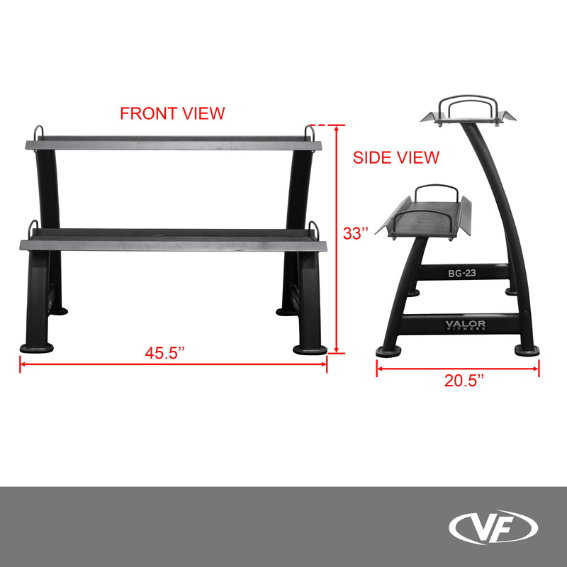 Load image into Gallery viewer, Valor Fitness BG-23 Kettlebell Storage Rack Dimensions
