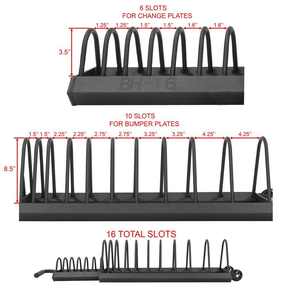 Valor Fitness BH-16, Horizontal Bumper Plate Rack