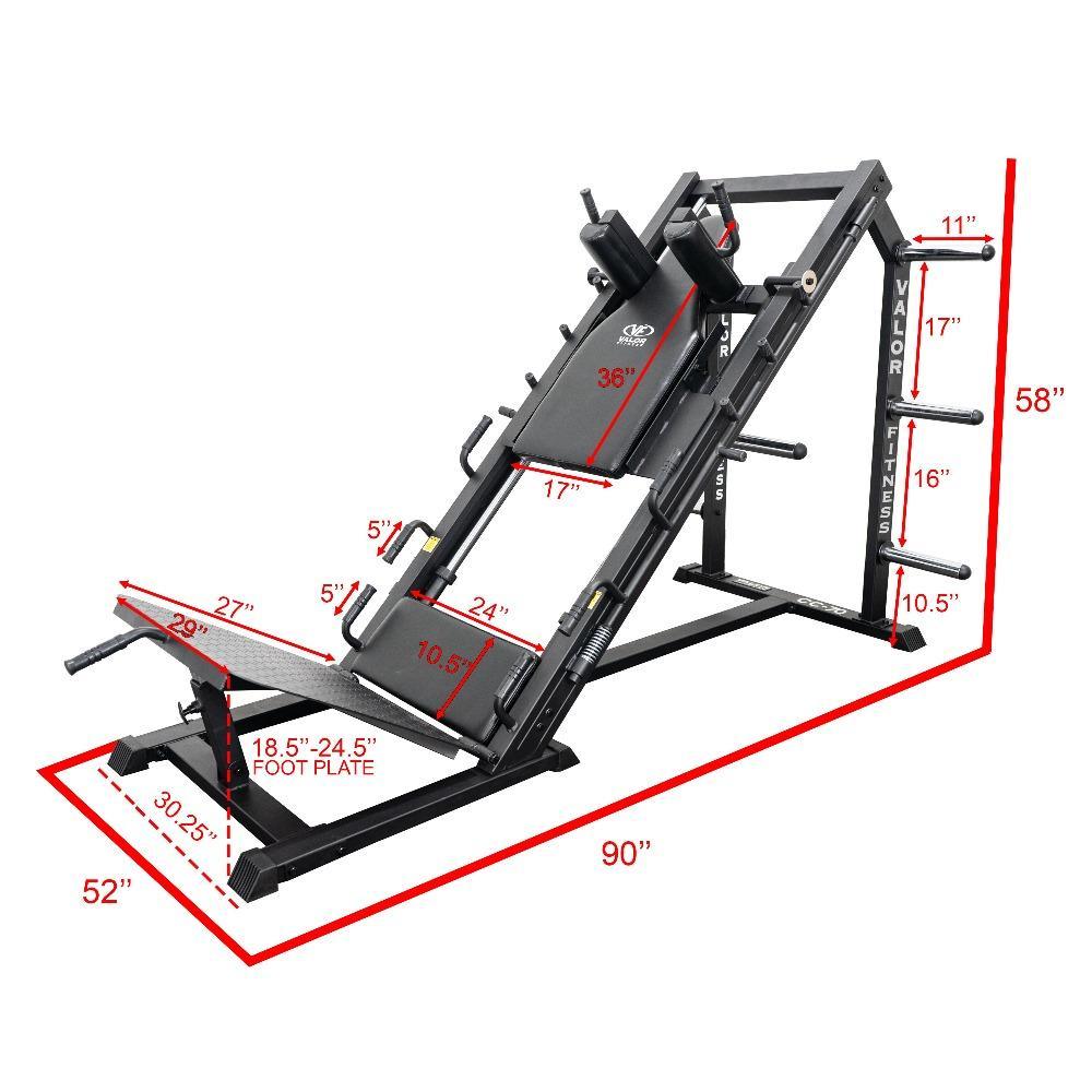 Valor Fitness CC-70, Leg Press Hack Squat Combo Machine