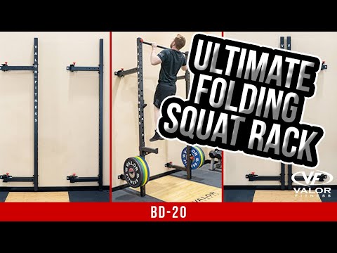 Load and play video in Gallery viewer, Valor Fitness BD-20, Folding Wall Mount Squat Rack
