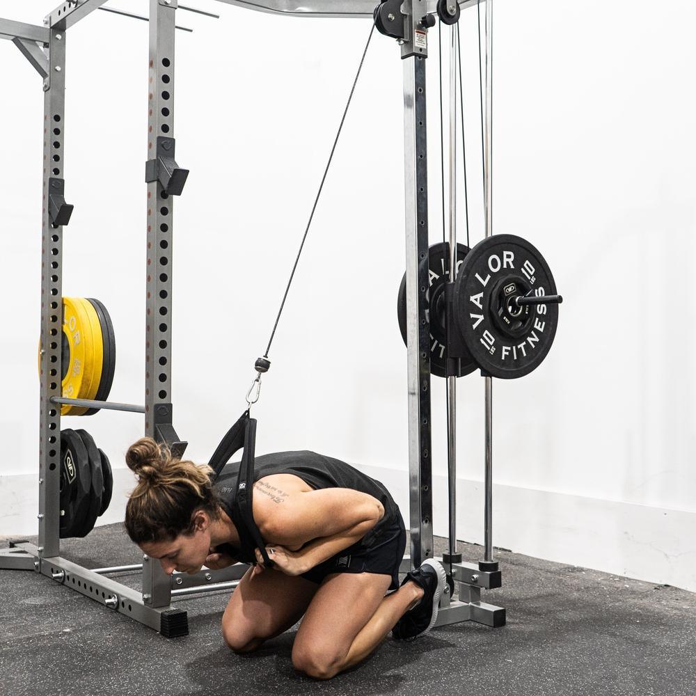 Kneeling Cable Crunch with Ab Crunch Machine Harness