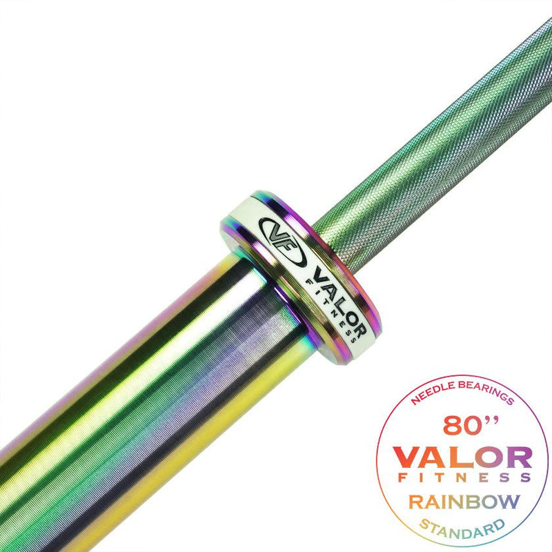 Load image into Gallery viewer, OB-80W-RNBW, Rainbow Titanium Needle Bearing Women&#39;s Barbell

