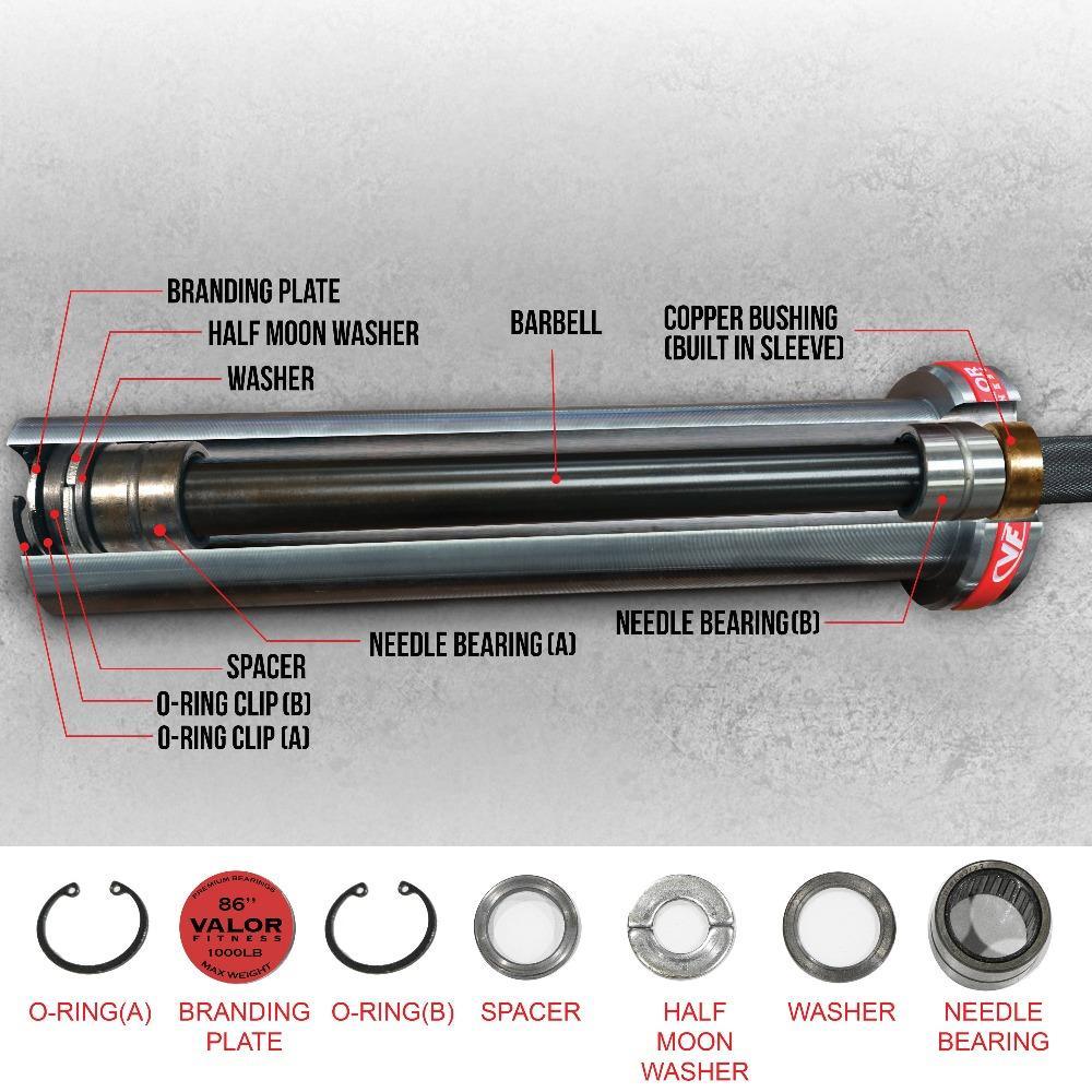 Valor Fitness OB-86-V, Men’s Needle Bearing Barbell