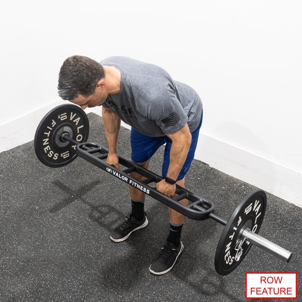 Row Exercise with Multi-Grip Swiss Barbell