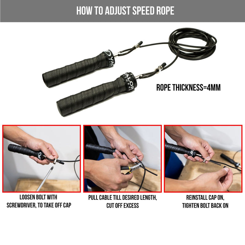 Load image into Gallery viewer, SR-4A, Adjustable Speed Rope (4mm Cable)
