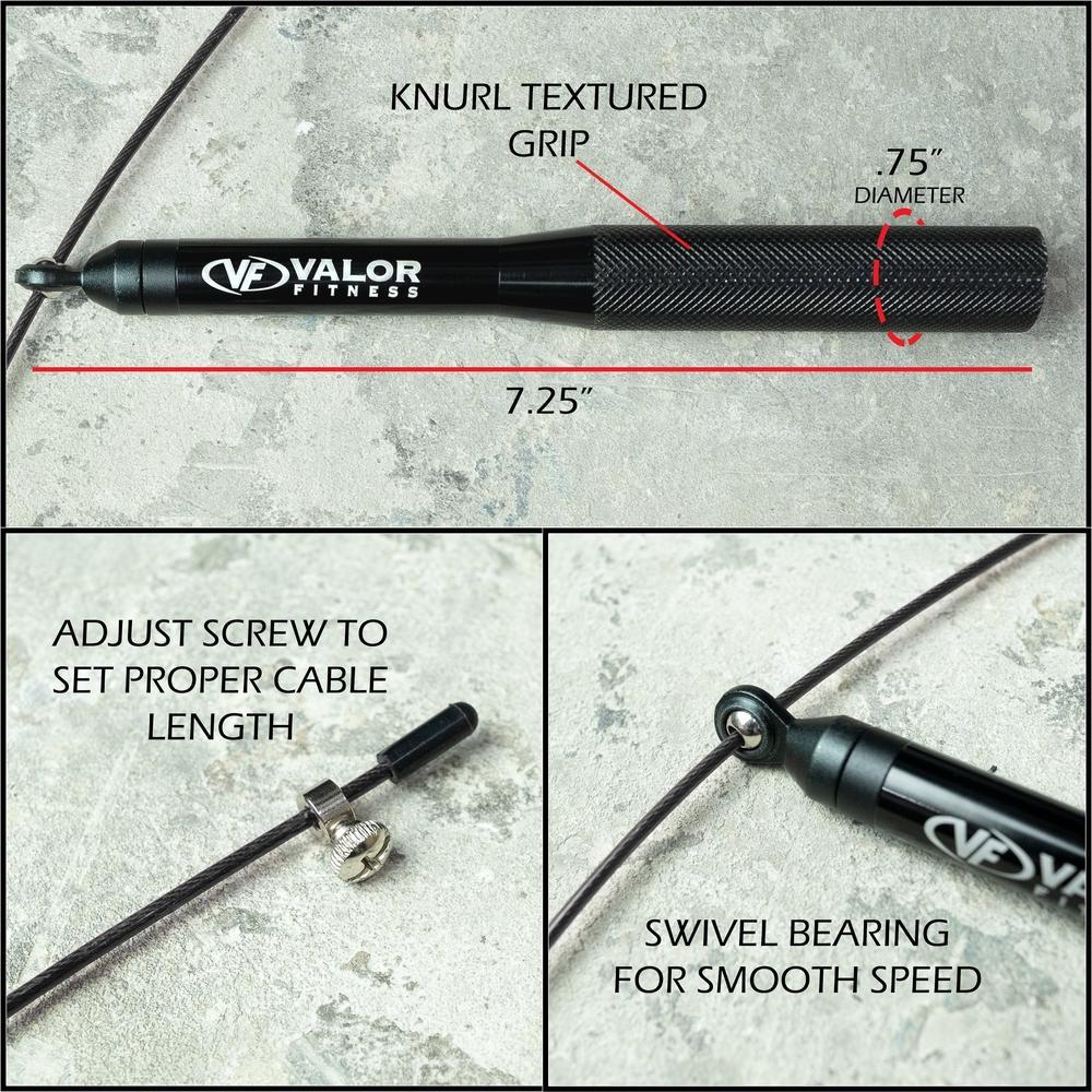 Valor Fitness SR, Speed Rope (Red or Black)