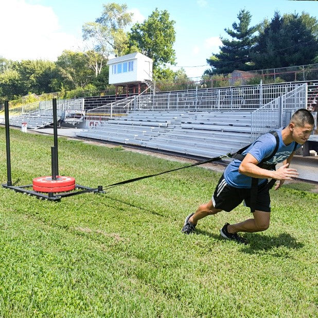 A man resistant training using a power sled