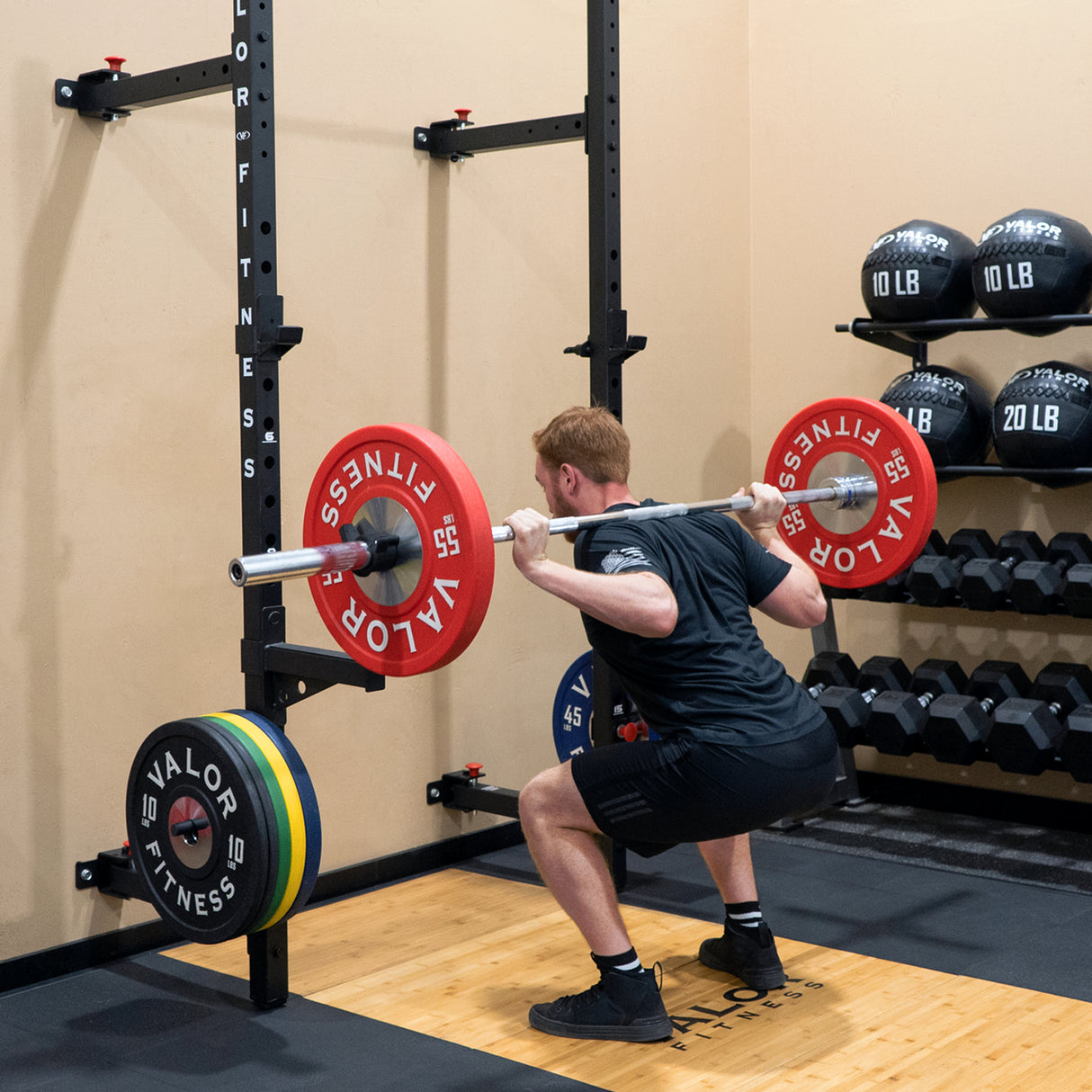 Folding Wall Mounted Squat Rack - Bench - Pull Up Bar