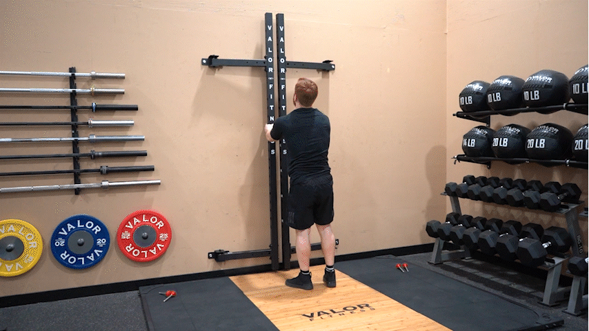 Folding Wall Mounted Squat Rack - Bench - Pull Up Bar