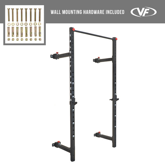 Folding Wall Mounted Squat - Bench - Pull Up Rack