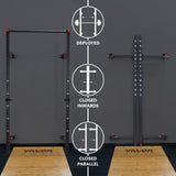Folding Wall Mounted Squat Rack - Bench - Pull Up Bar