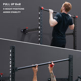 Folding Wall Mounted Squat Rack - Bench - Pull Up Bar