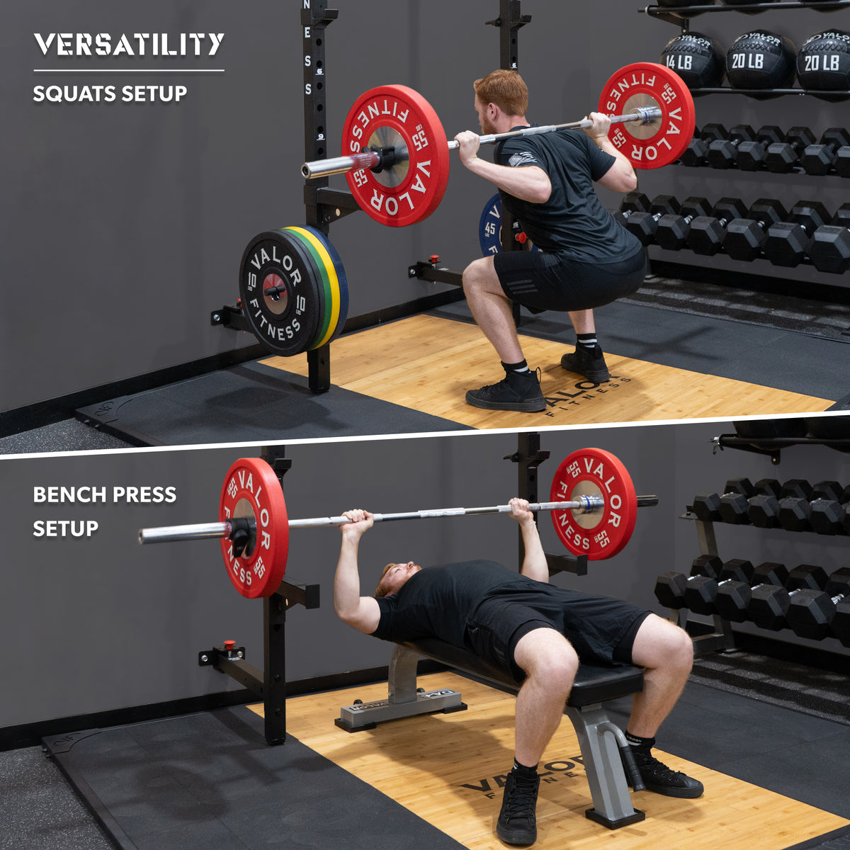 Folding Wall Mounted Squat Rack - Bench - Pull Up Bar