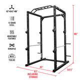 Deluxe 2.5x2.5 Power Rack w/ Multi Grip Pullup Bar