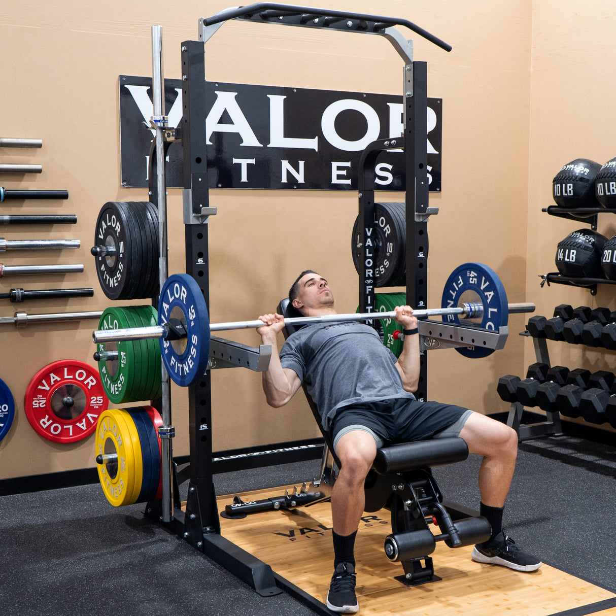 3x3 Half Rack w/ Multi Grip Pullup Bar and Plate Storage