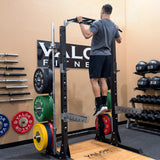 3x3 Half Rack w/ Multi Grip Pullup Bar and Plate Storage