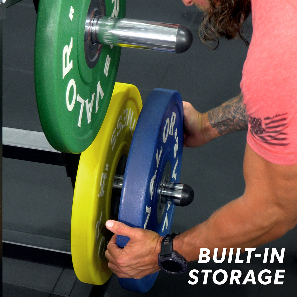 Squat - Bench Press Combo Rack w/ Plate Storage