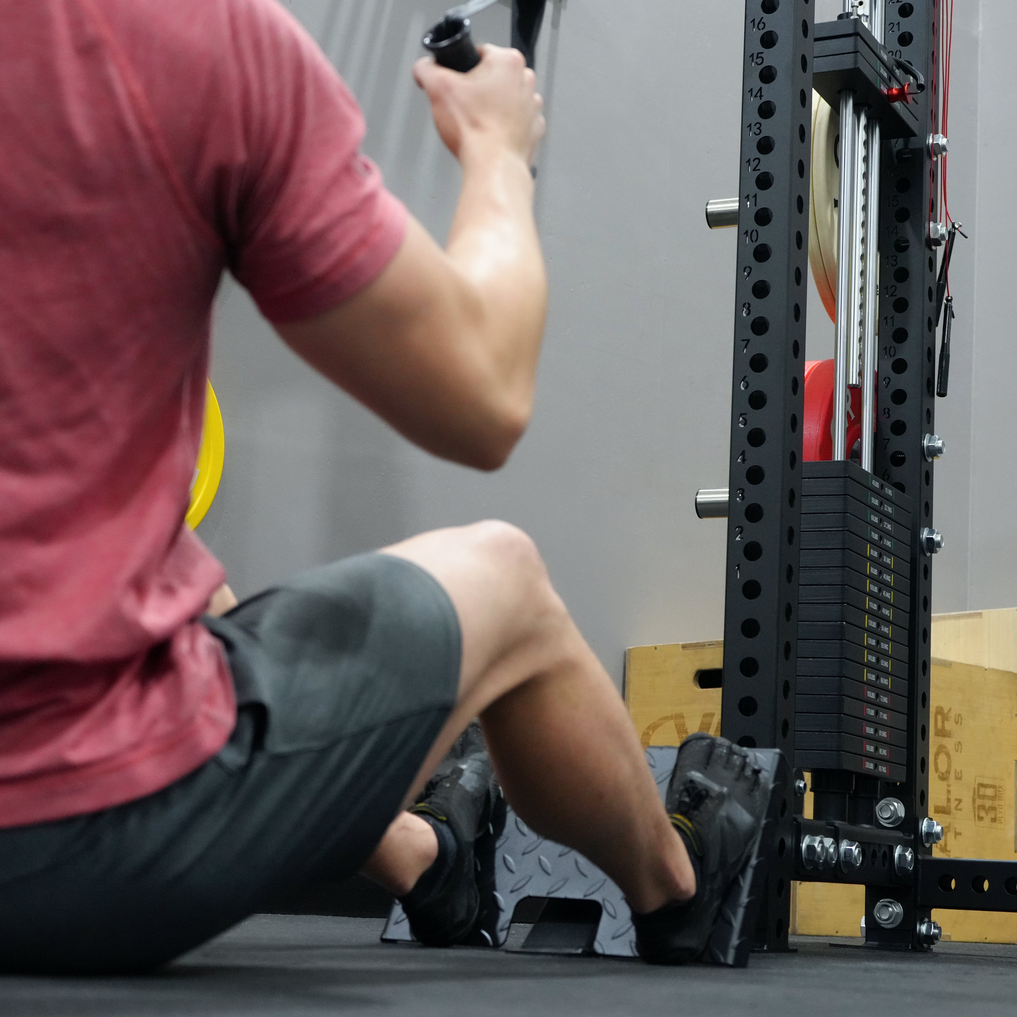 Low Row Foot Plate for 3x3 Rigs – Cable Row Platform – Valor Fitness