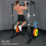 Compact 2x2 Power Rack w/ Lat Pull Station