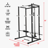 Compact 2x2 Power Rack w/ Lat Pull Station