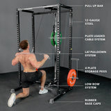 Compact 2x2 Power Rack w/ Lat Pull Station