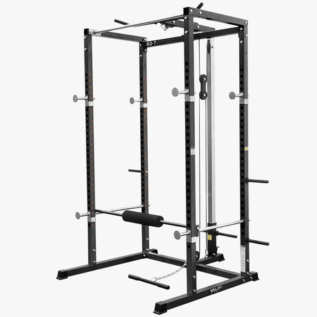 Compact 2x2 Power Rack w/ Lat Pull Station