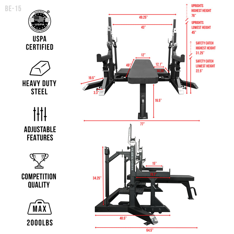 Combo Squat/Bench Rack | USPA Competition Certified