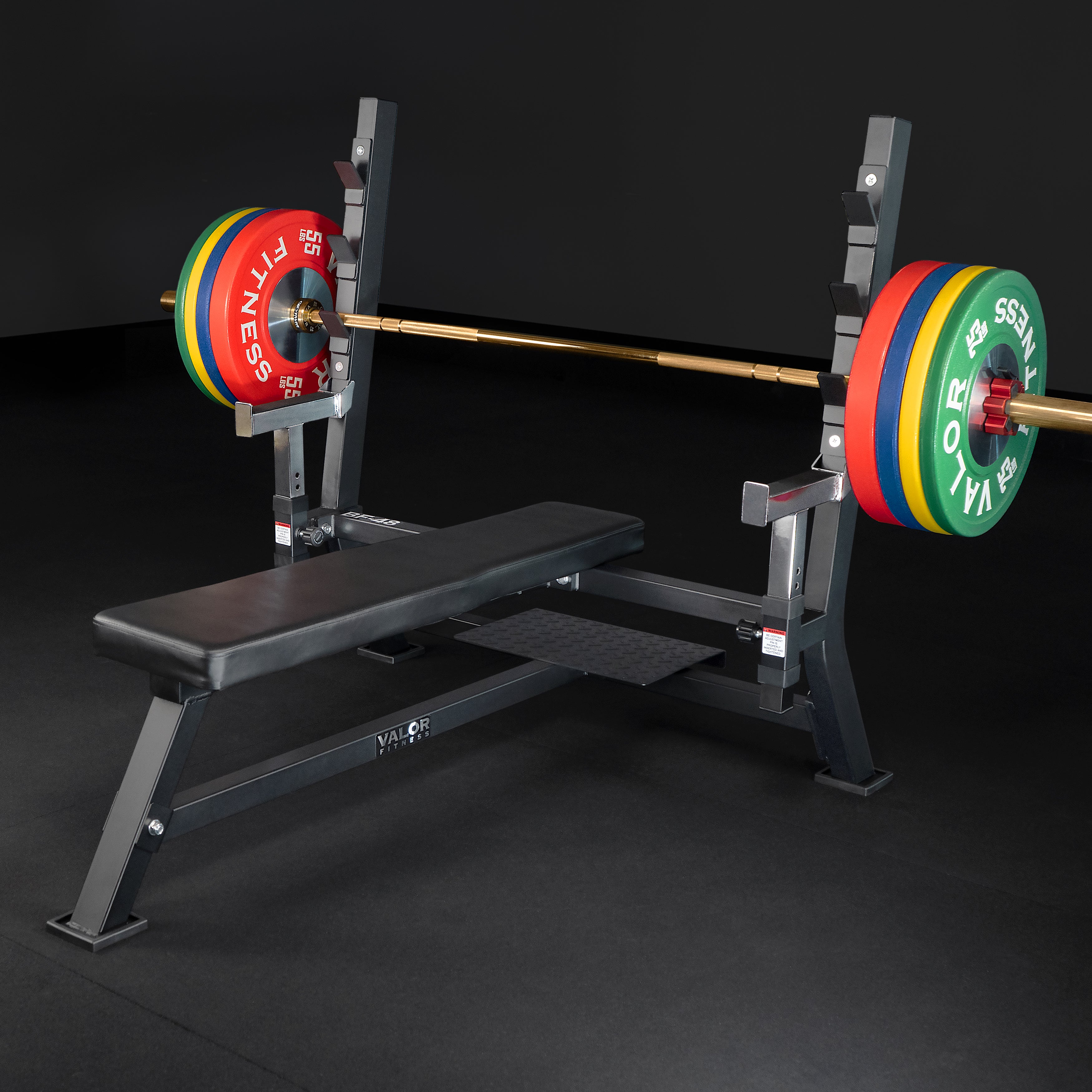 Bench Press Station w/ Storage, Safety Catches & Spotting – Valor
