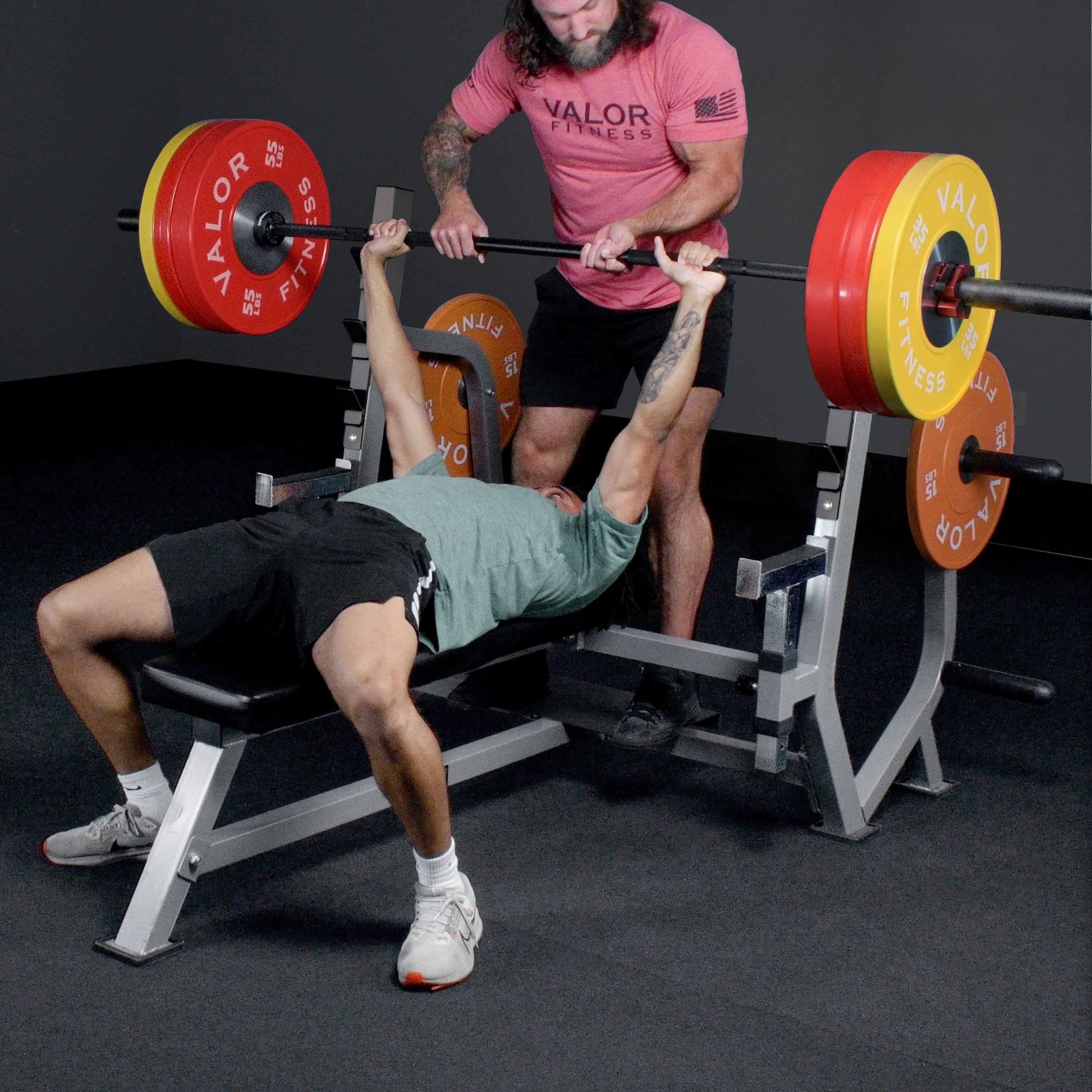 Bench Press Station w/ Storage, Safety Catches & Spotting – Valor