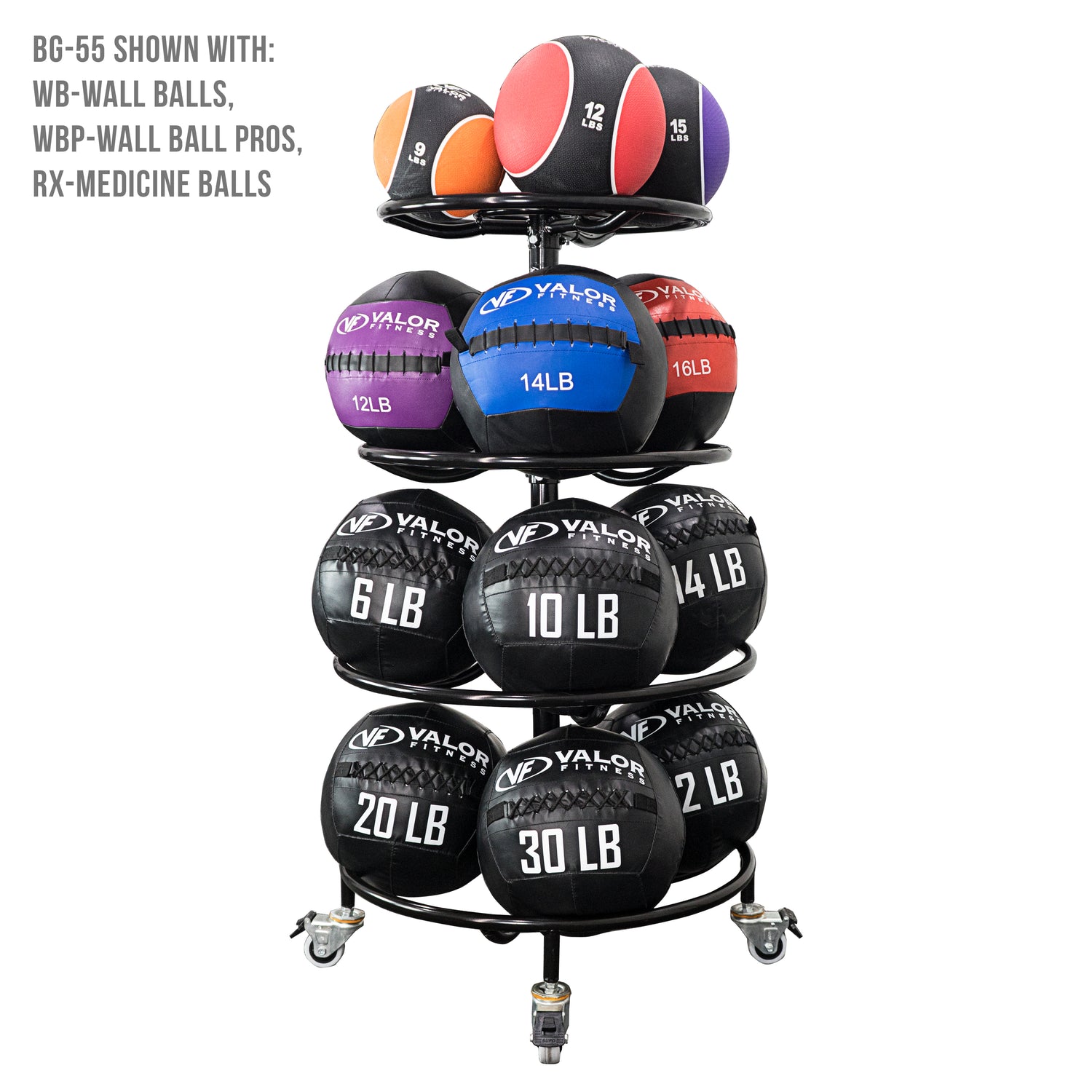Rolling Exercise Ball Rack | Valor Fitness BG-55